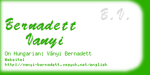 bernadett vanyi business card