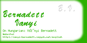 bernadett vanyi business card